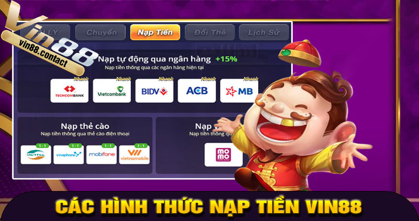 Các hình thức nạp tiền Vin88